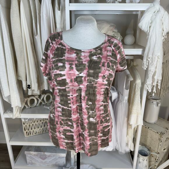 Liz Claiborne Tops - Liz Claiborne women’s sz. XL pink & brown top.  Stretch knit summer, fall 4165